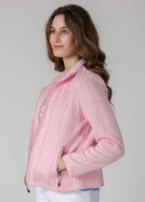 Jessica Graaf Pink Cable Pattern Jacket
